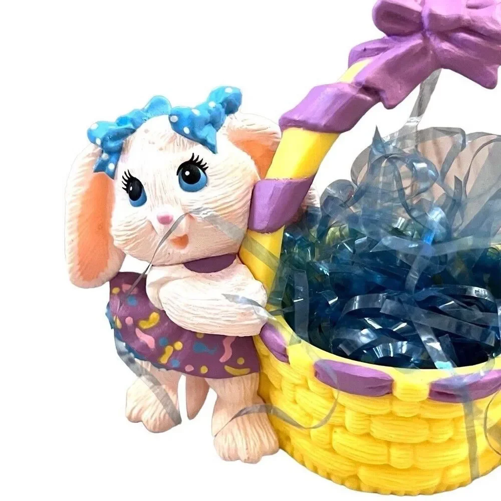 1991 NEW in Box Hallmark CRAYOLA BUNNY FIGURINE Boy Girl Bunny & Easter Basket